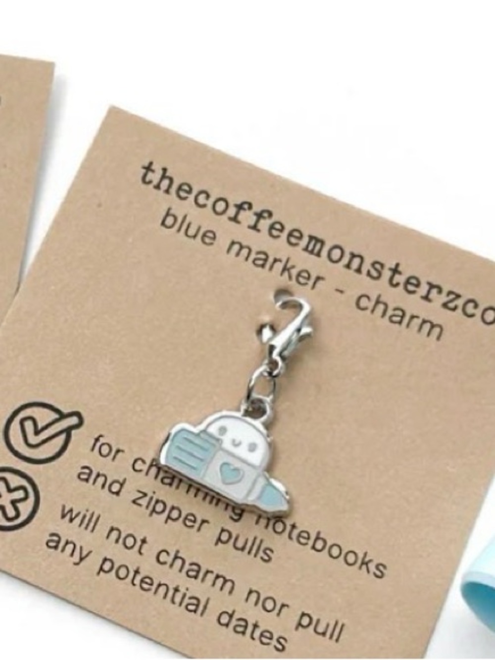 TheCoffeeMonsterzCo Marker Emotis - Lobster Clasp Charm - BLUE only